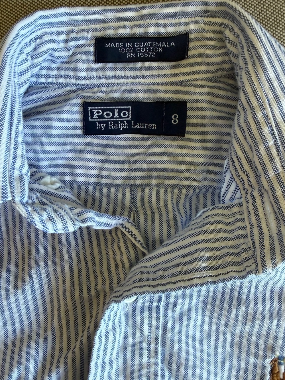 Polo by Ralph Lauren Boys Blue and White Stripe Cotton Shirt